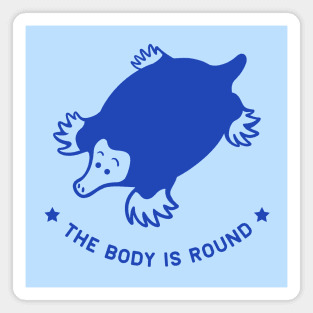 Small chonky mole with round body. Minimal stylized design in blue ink Magnet